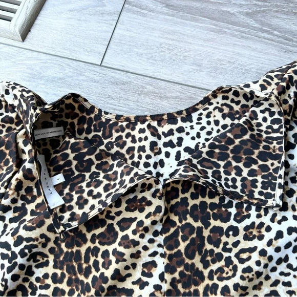 Lark & Ro Leopard Chiffon Blouse Made in USA - Picture 14 of 14